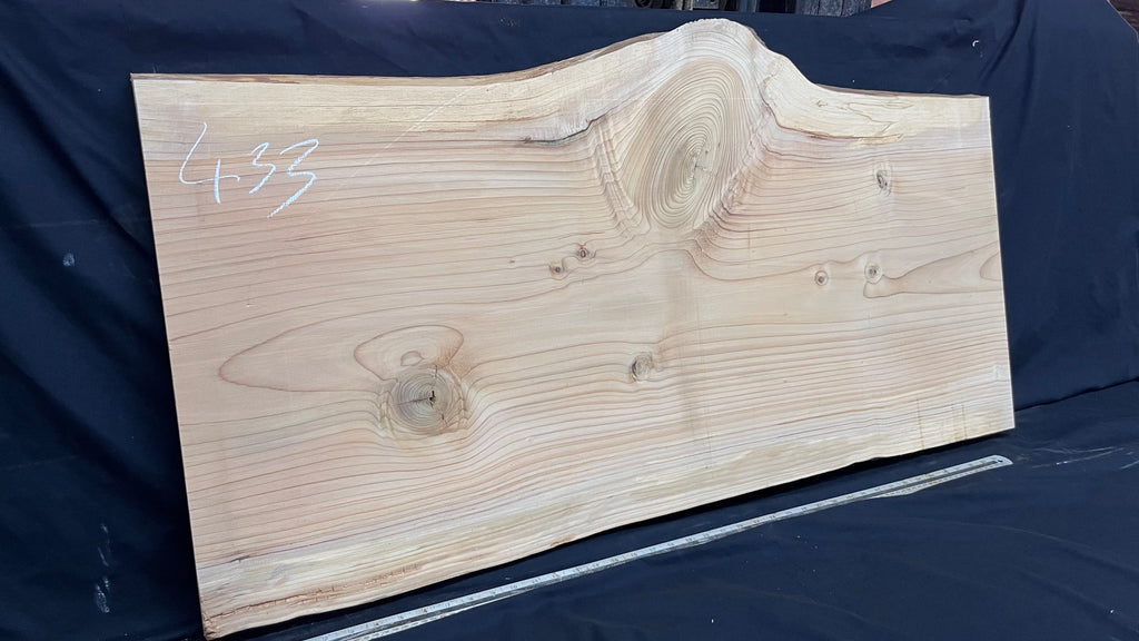 Cedar plank, timber, board. 1151 L x 475 W x 27 D mm  (432mf)