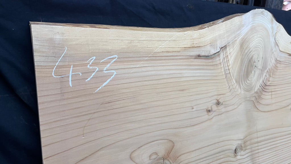 Cedar plank, timber, board. 1151 L x 475 W x 27 D mm  (432mf)