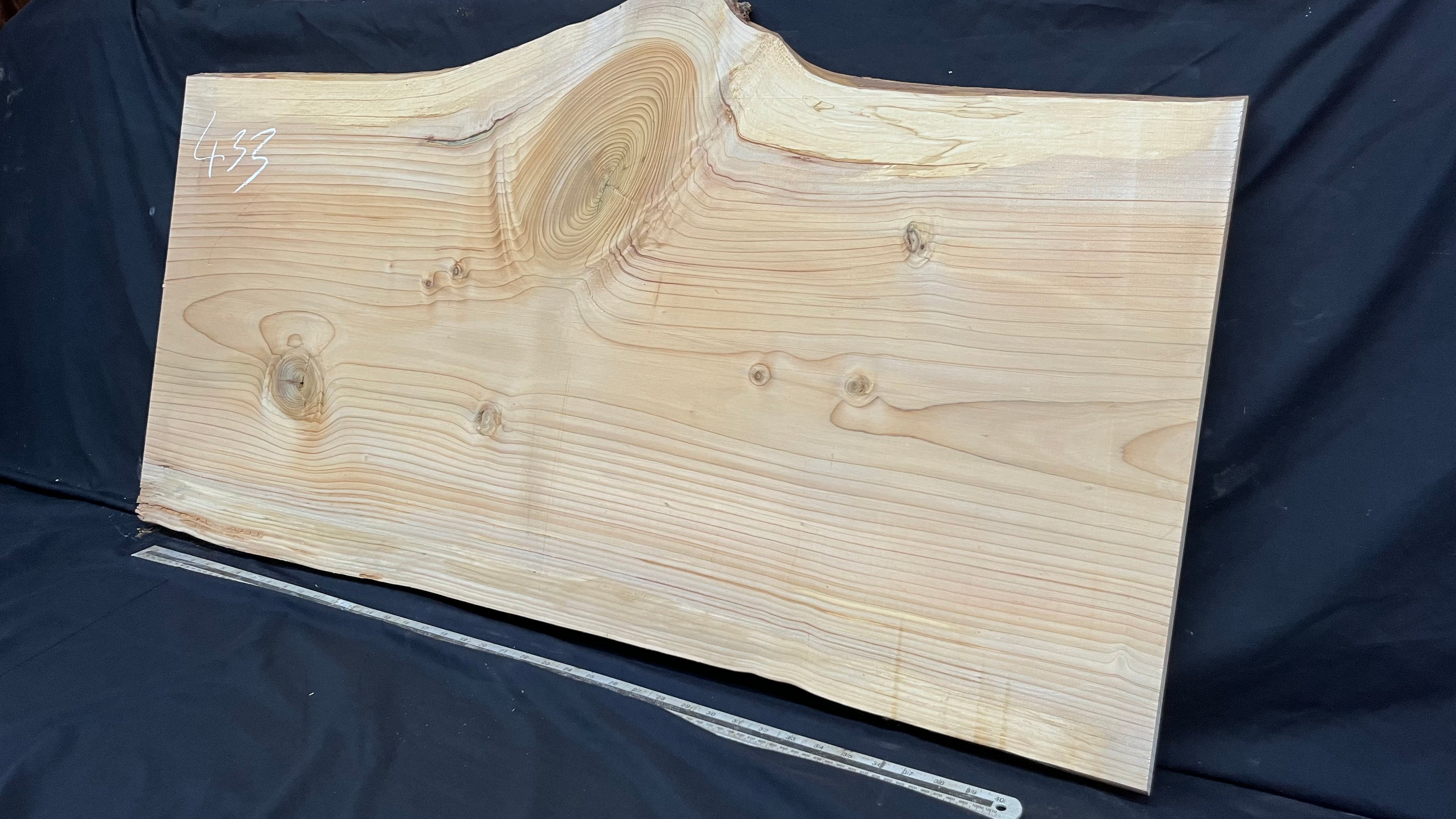 Cedar plank, timber, board. 1151 L x 475 W x 27 D mm  (432mf)