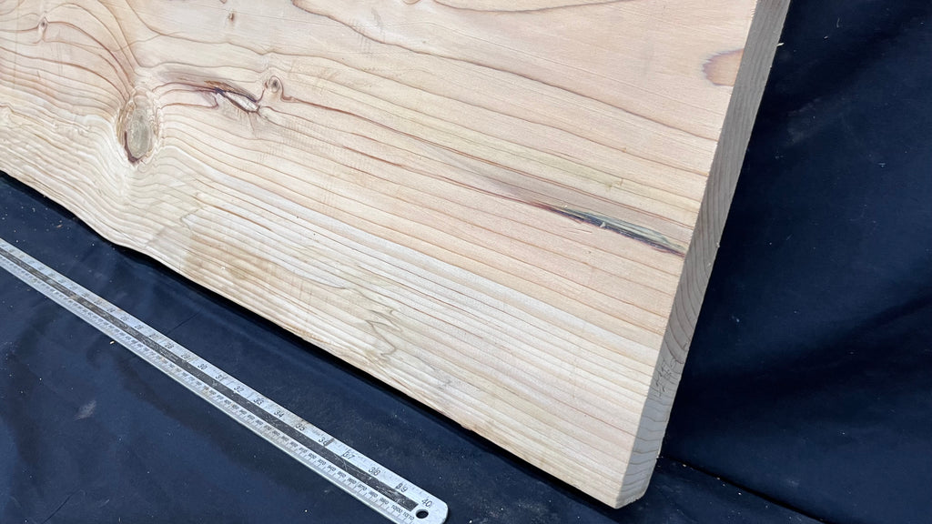 Cedar plank, timber, board, coffee table top. 1186 L x 586 W x 46 D mm  (435mf)