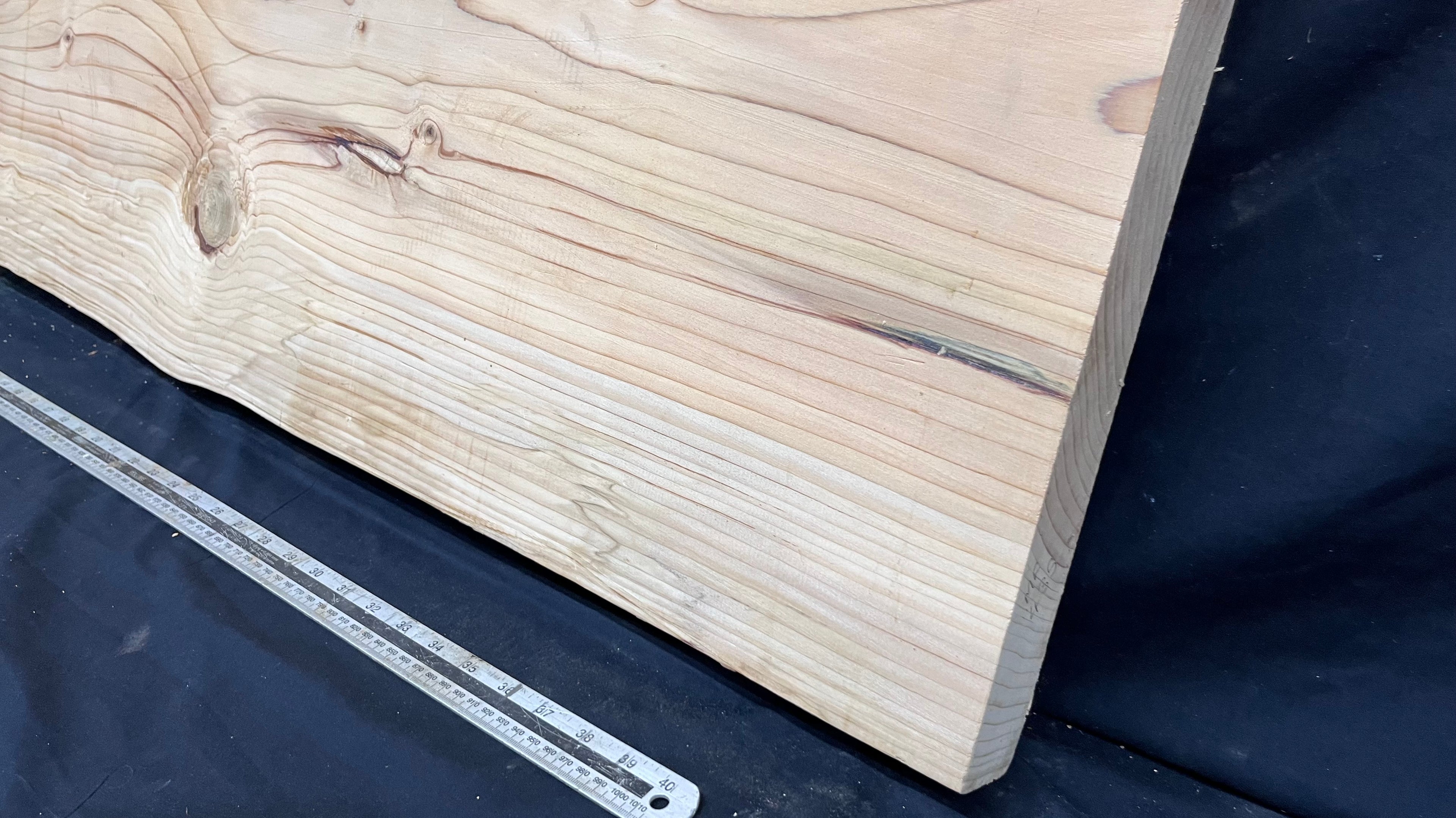 Cedar plank, timber, board, coffee table top. 1186 L x 586 W x 46 D mm  (435mf)