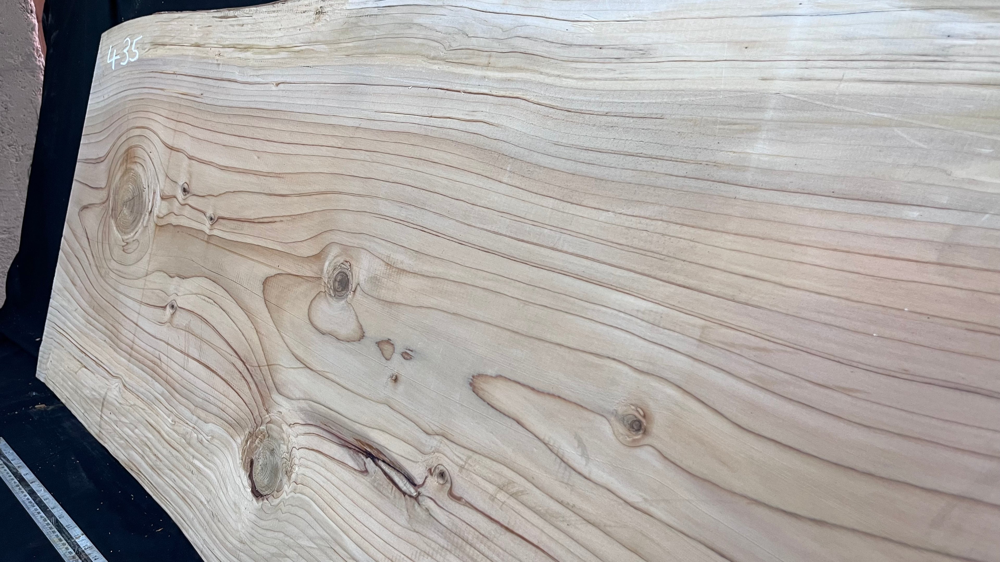 Cedar plank, timber, board, coffee table top. 1186 L x 586 W x 46 D mm  (435mf)