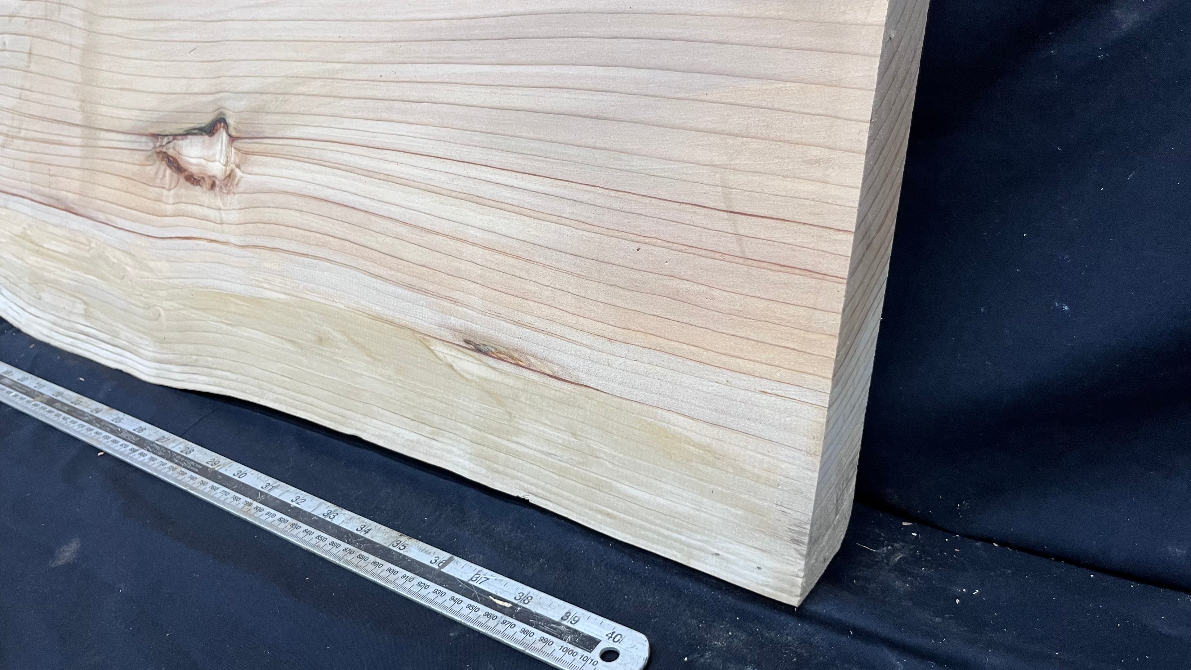 Cedar plank, timber, board, coffee table top. 1186 L x 586 W x 46 D mm  (435mf)