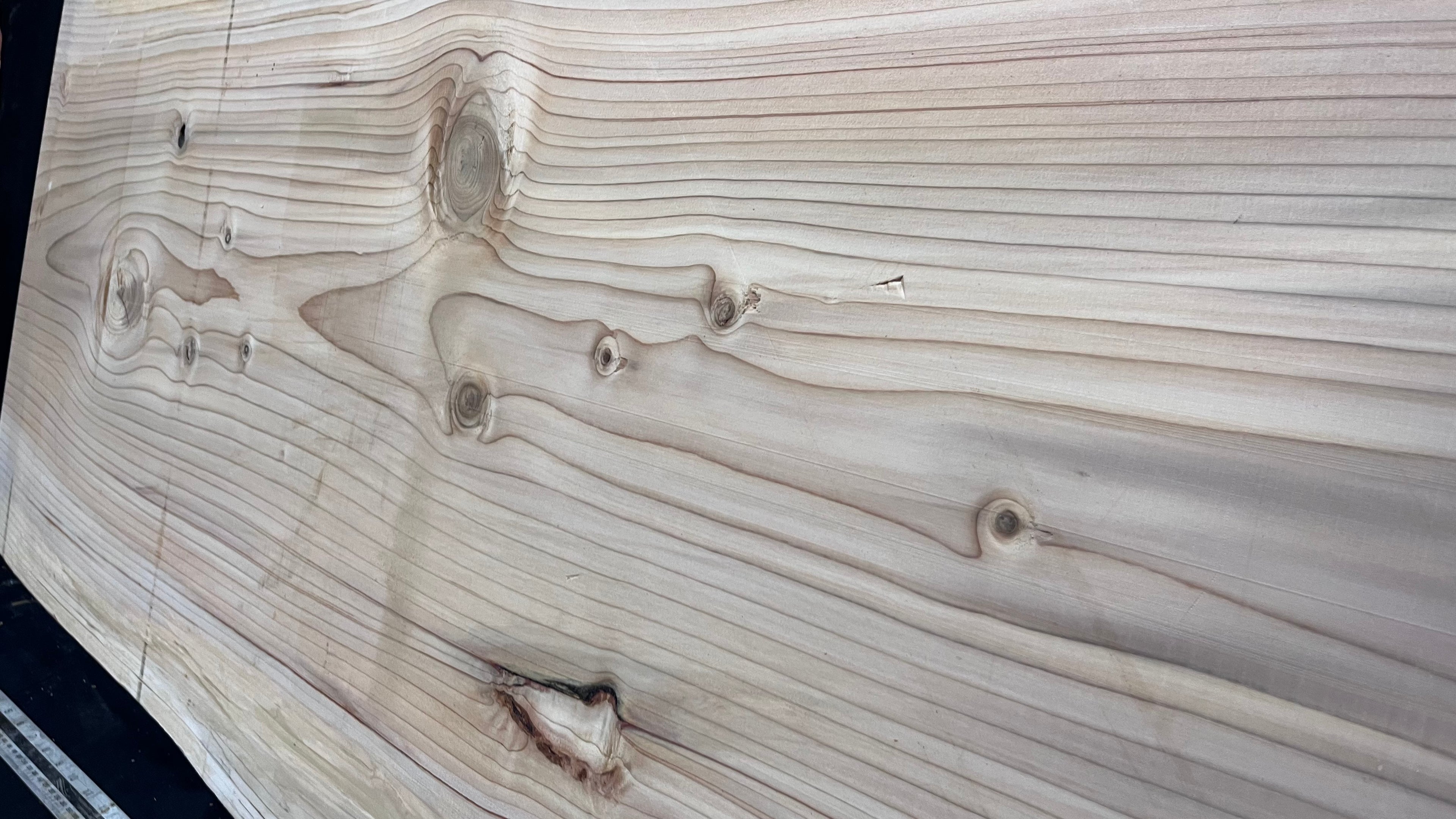 Cedar plank, timber, board, coffee table top. 1186 L x 586 W x 46 D mm  (435mf)