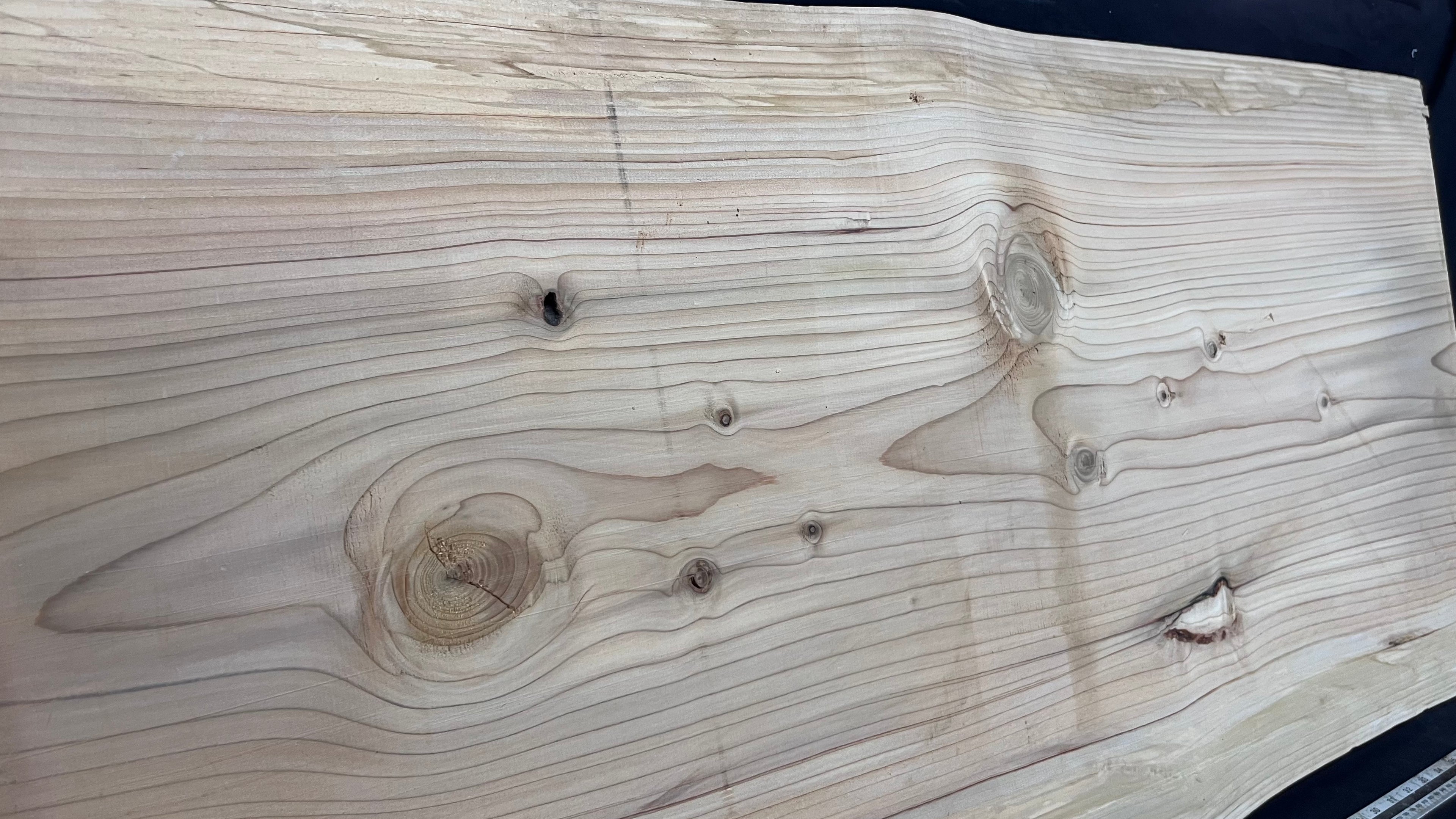 Cedar plank, timber, board, coffee table top. 1186 L x 586 W x 46 D mm  (435mf)