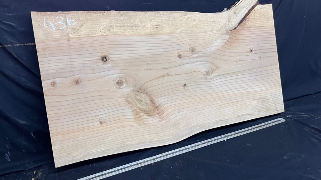 Cedar plank, timber, board, coffee table top. 1047 L x 555 W x 35 D mm  (436mf)