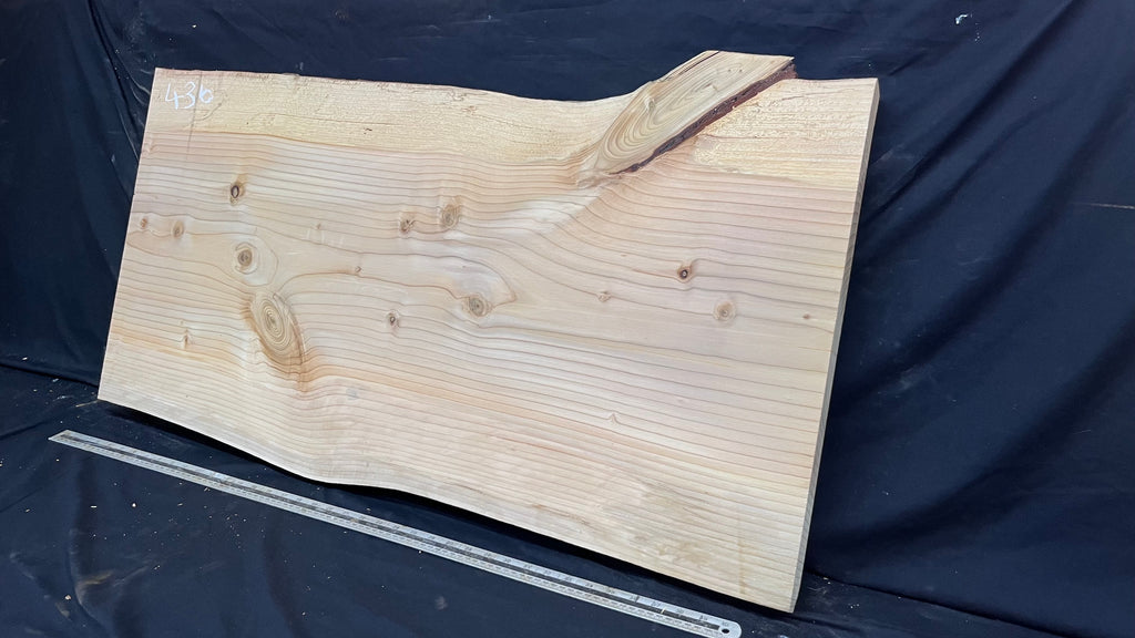 Cedar plank, timber, board, coffee table top. 1047 L x 555 W x 35 D mm  (436mf)