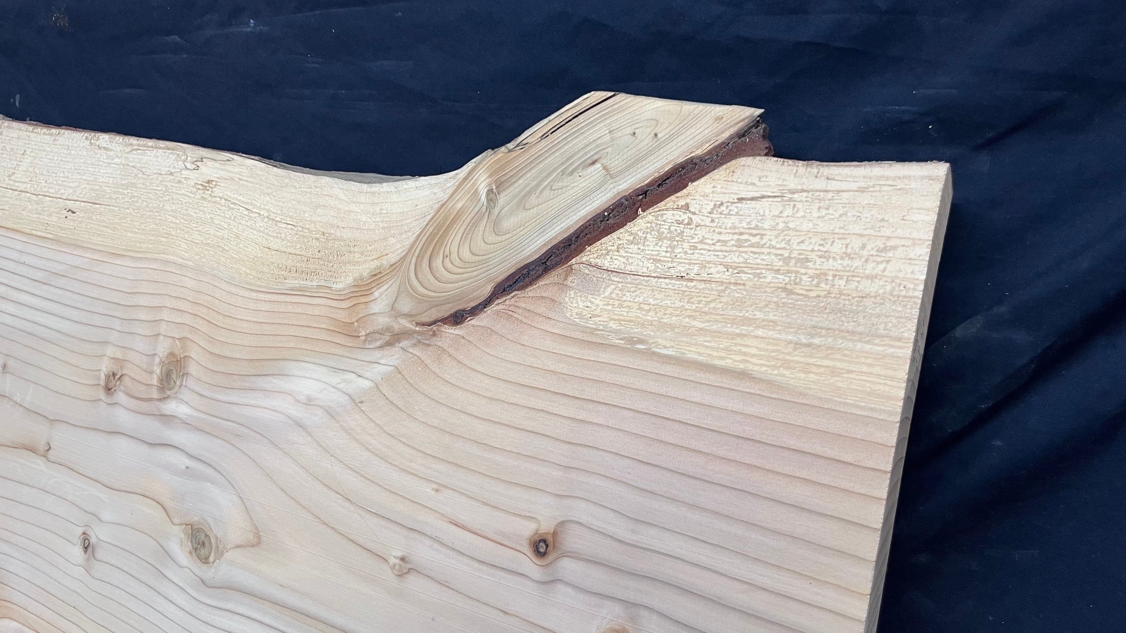 Cedar plank, timber, board, coffee table top. 1047 L x 555 W x 35 D mm  (436mf)