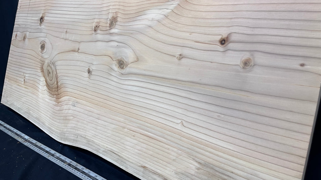 Cedar plank, timber, board, coffee table top. 1047 L x 555 W x 35 D mm  (436mf)