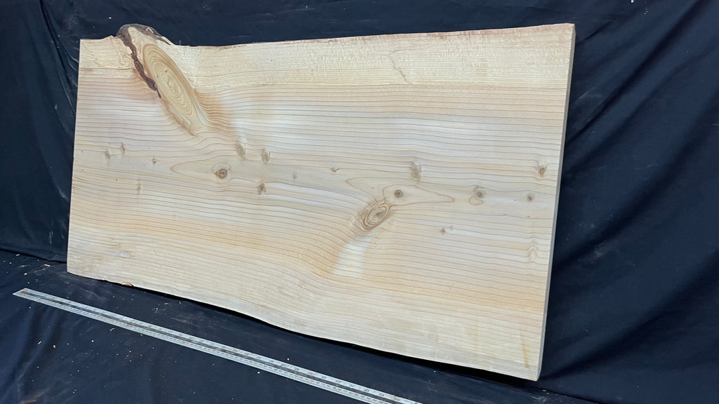 Cedar plank, timber, board, coffee table top. 1047 L x 555 W x 35 D mm  (436mf)