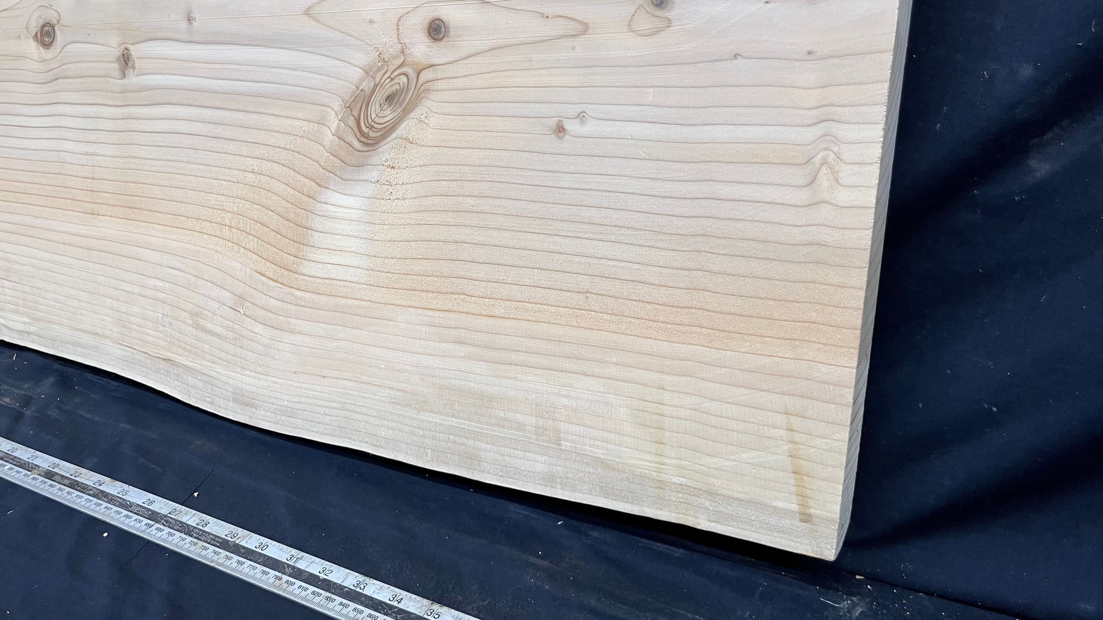 Cedar plank, timber, board, coffee table top. 1047 L x 555 W x 35 D mm  (436mf)