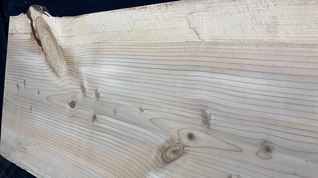 Cedar plank, timber, board, coffee table top. 1047 L x 555 W x 35 D mm  (436mf)