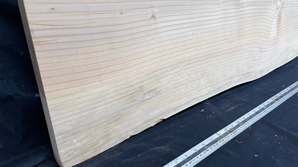 Cedar plank, timber, board, coffee table top. 1047 L x 555 W x 35 D mm  (436mf)