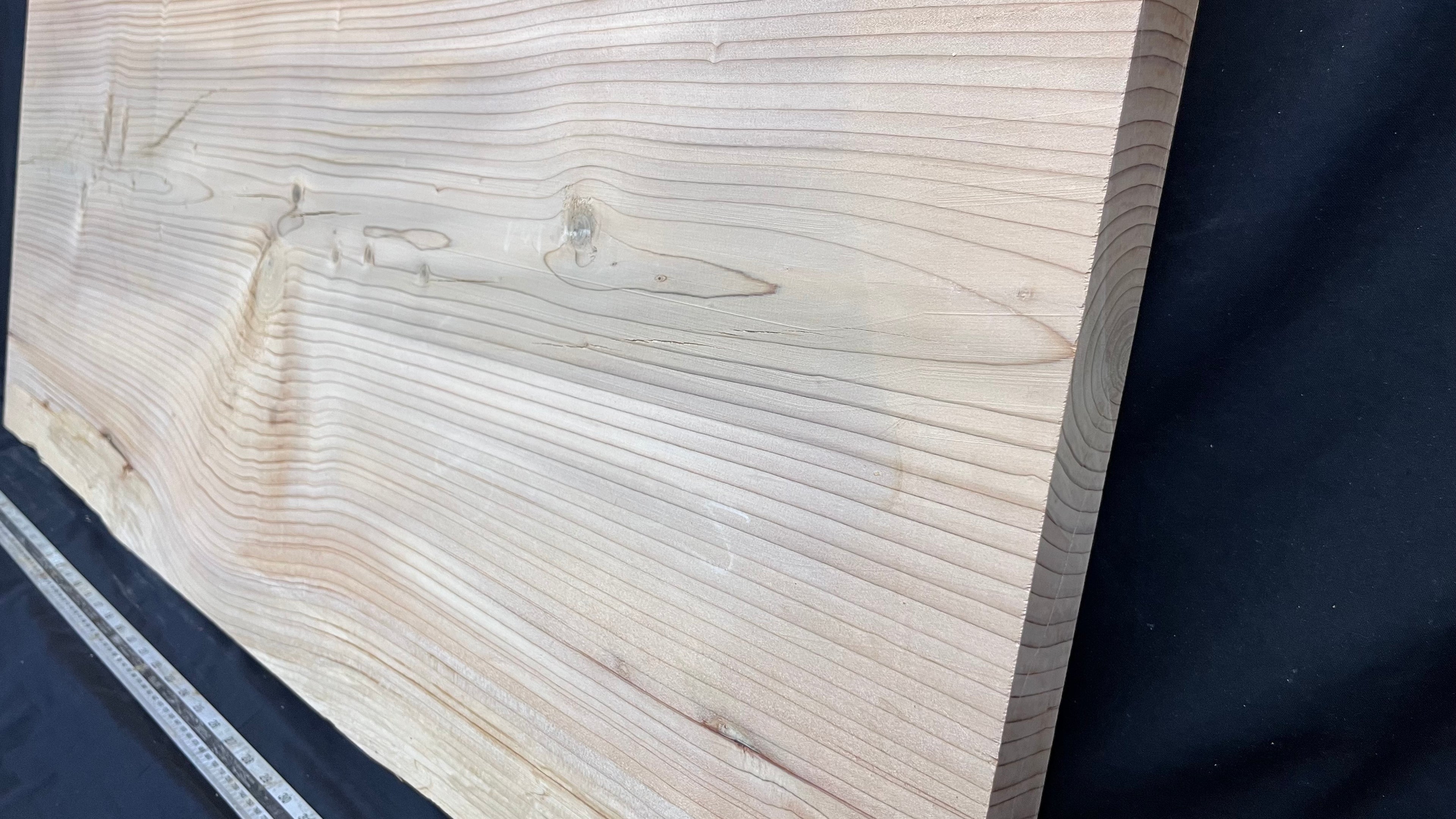 Cedar plank, timber, board, coffee table top. 1174 L x 579 W x 38 D mm  (438mf)