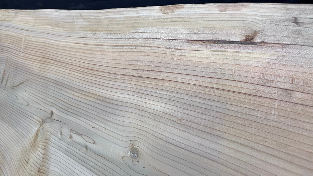 Cedar plank, timber, board, coffee table top. 1174 L x 579 W x 38 D mm  (438mf)