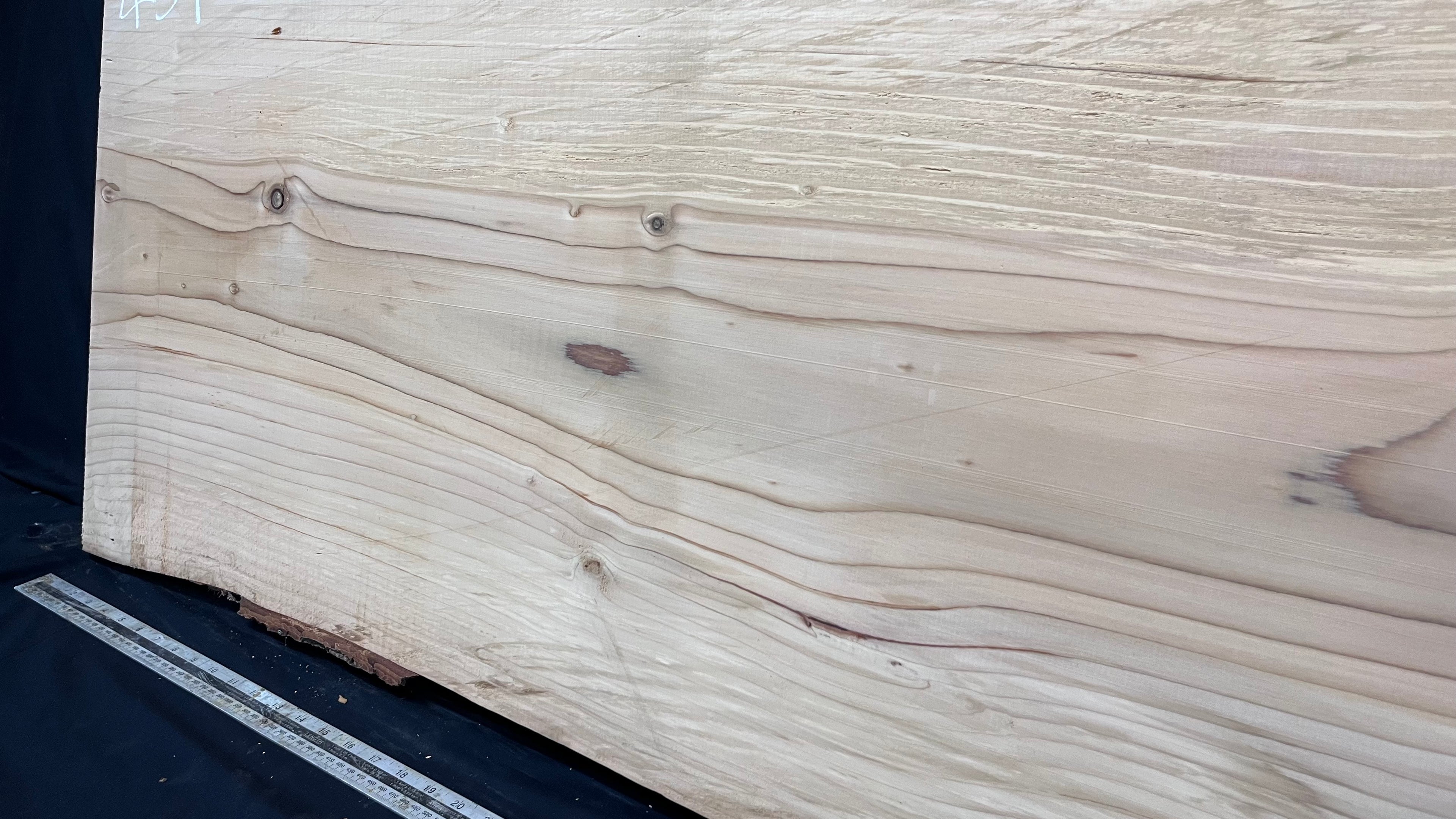 Cedar plank, timber, board, coffee table top. 1021 L x 505 W x 28 D mm  (439mf)