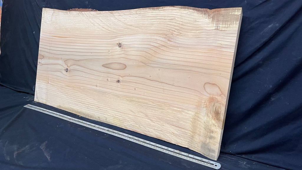 Cedar plank, timber, board, coffee table top. 1021 L x 505 W x 28 D mm  (439mf)
