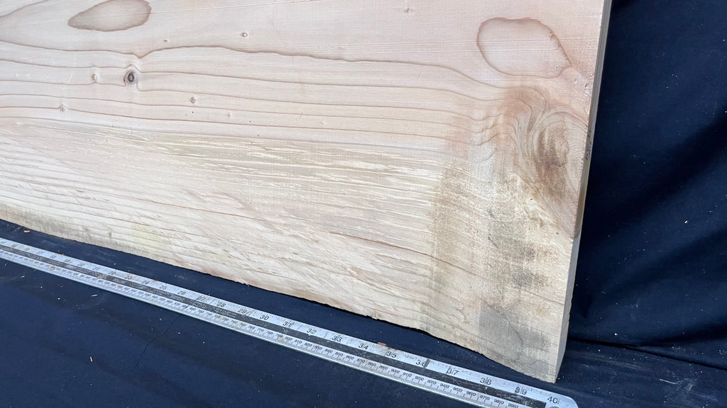 Cedar plank, timber, board, coffee table top. 1021 L x 505 W x 28 D mm  (439mf)