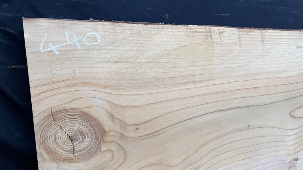 Cedar plank, timber, board, coffee table top. 1006 L x 515 W x 30 D mm  (440mf)