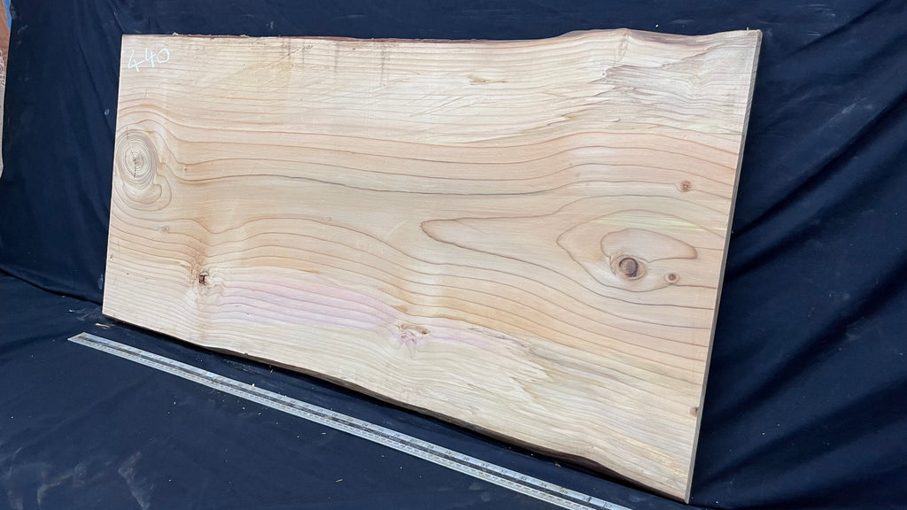 Cedar plank, timber, board, coffee table top. 1006 L x 515 W x 30 D mm  (440mf)