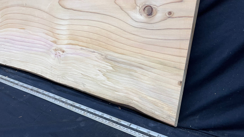Cedar plank, timber, board, coffee table top. 1006 L x 515 W x 30 D mm  (440mf)