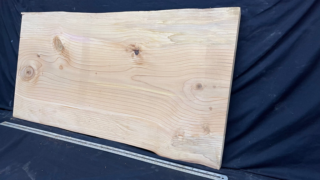 Cedar plank, timber, board, coffee table top. 1006 L x 515 W x 30 D mm  (440mf)