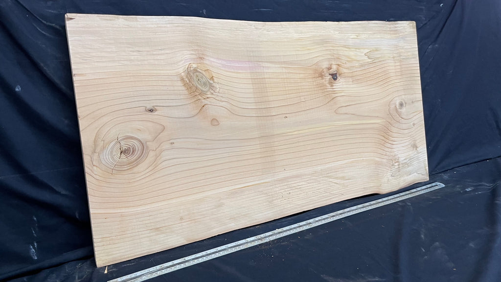 Cedar plank, timber, board, coffee table top. 1006 L x 515 W x 30 D mm  (440mf)