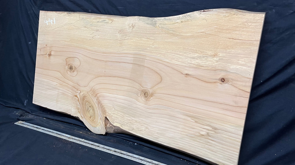 Cedar plank, timber, board, coffee table top. 993 L x 508 W x 29 D mm  (441mf)
