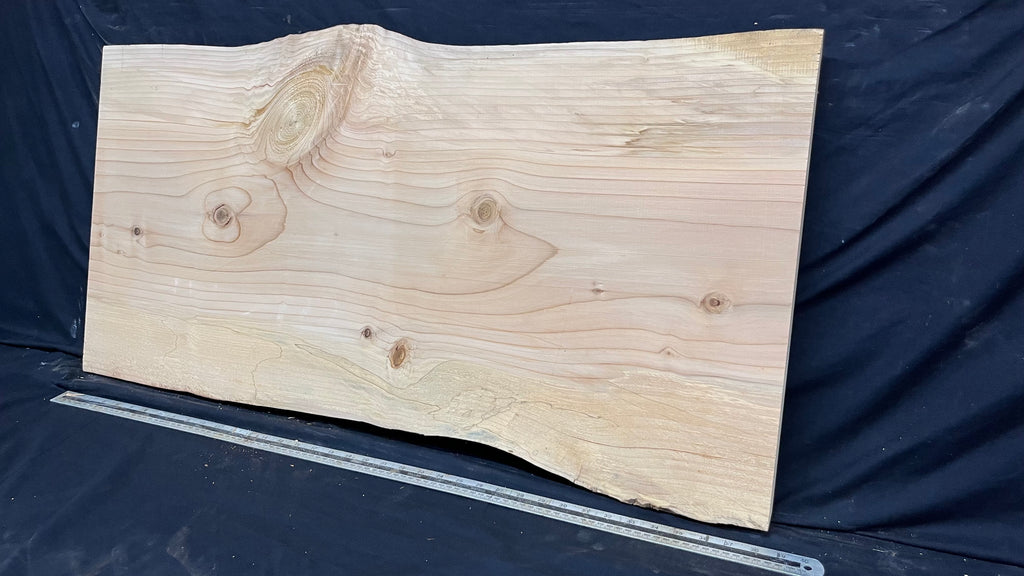 Cedar plank, timber, board, coffee table top. 993 L x 508 W x 29 D mm  (441mf)