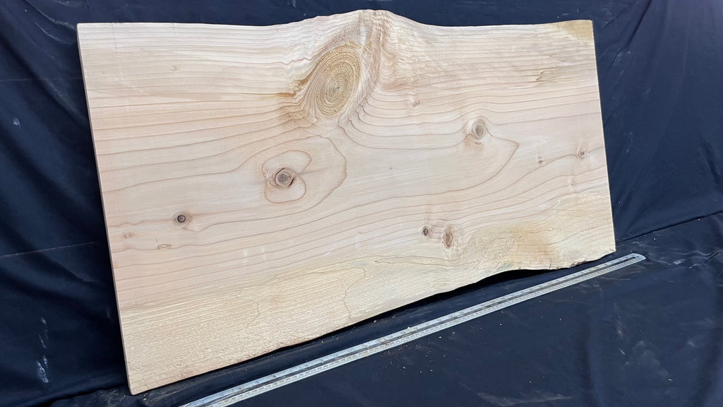Cedar plank, timber, board, coffee table top. 993 L x 508 W x 29 D mm  (441mf)