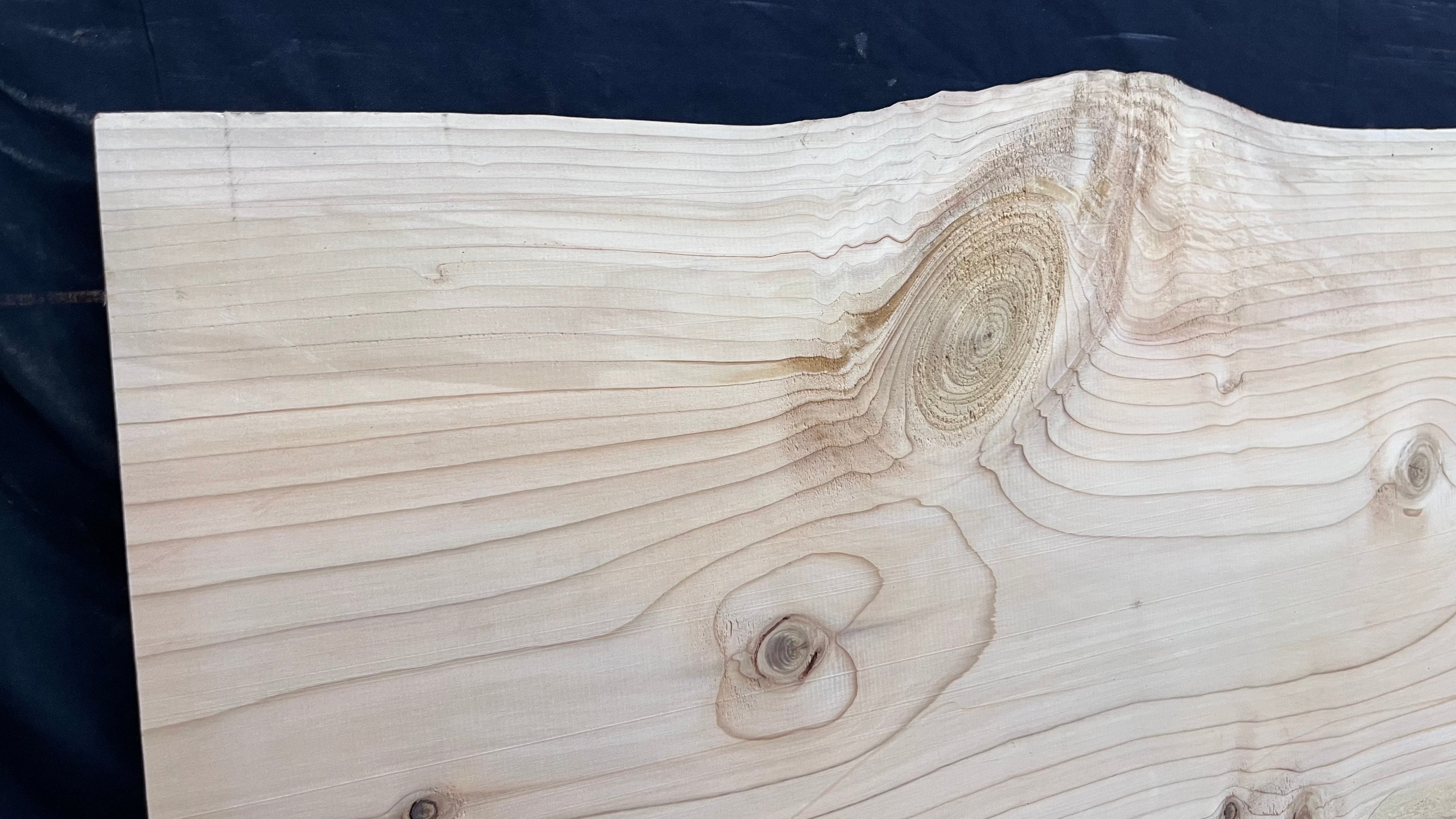 Cedar plank, timber, board, coffee table top. 993 L x 508 W x 29 D mm  (441mf)