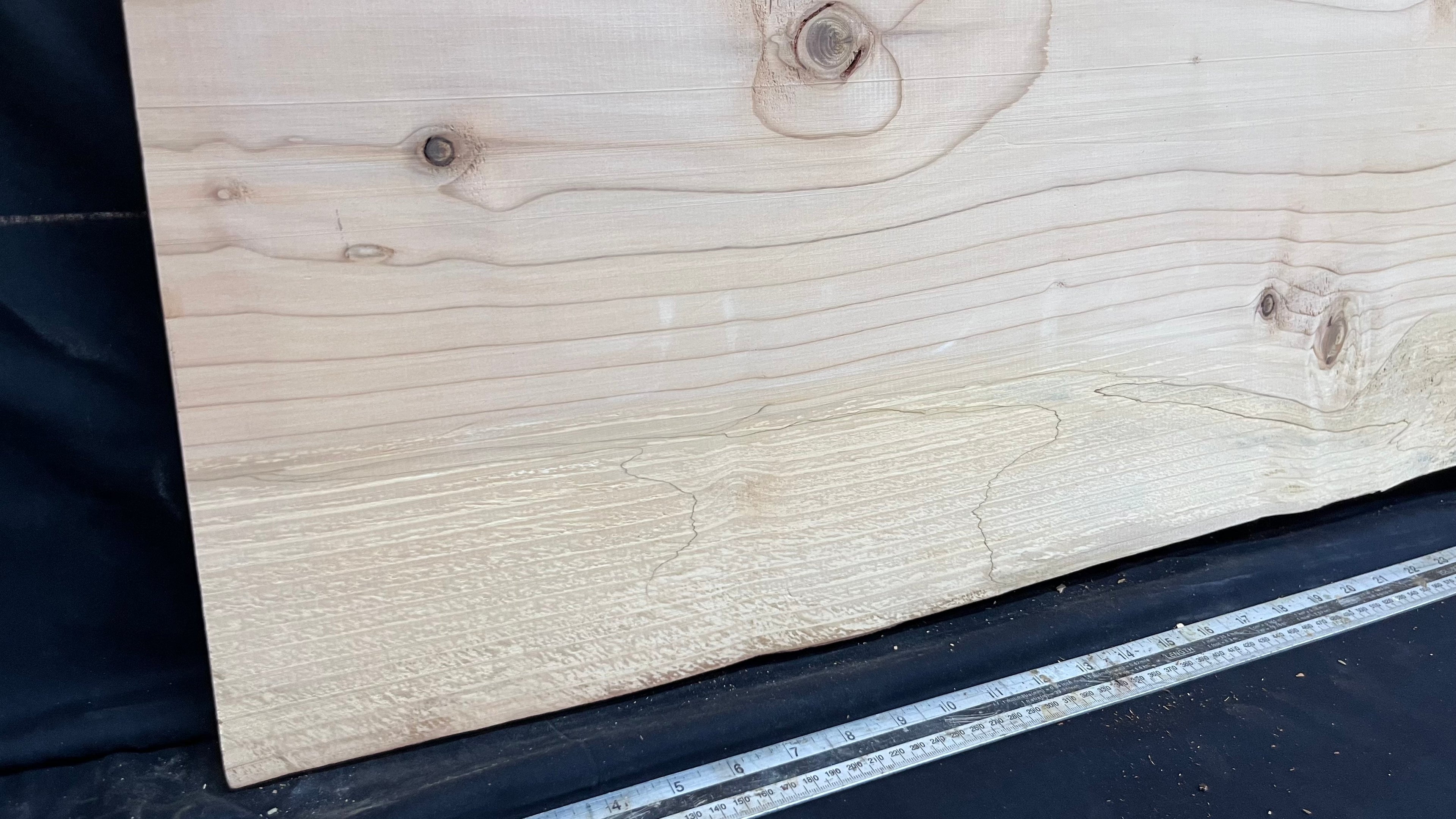 Cedar plank, timber, board, coffee table top. 993 L x 508 W x 29 D mm  (441mf)