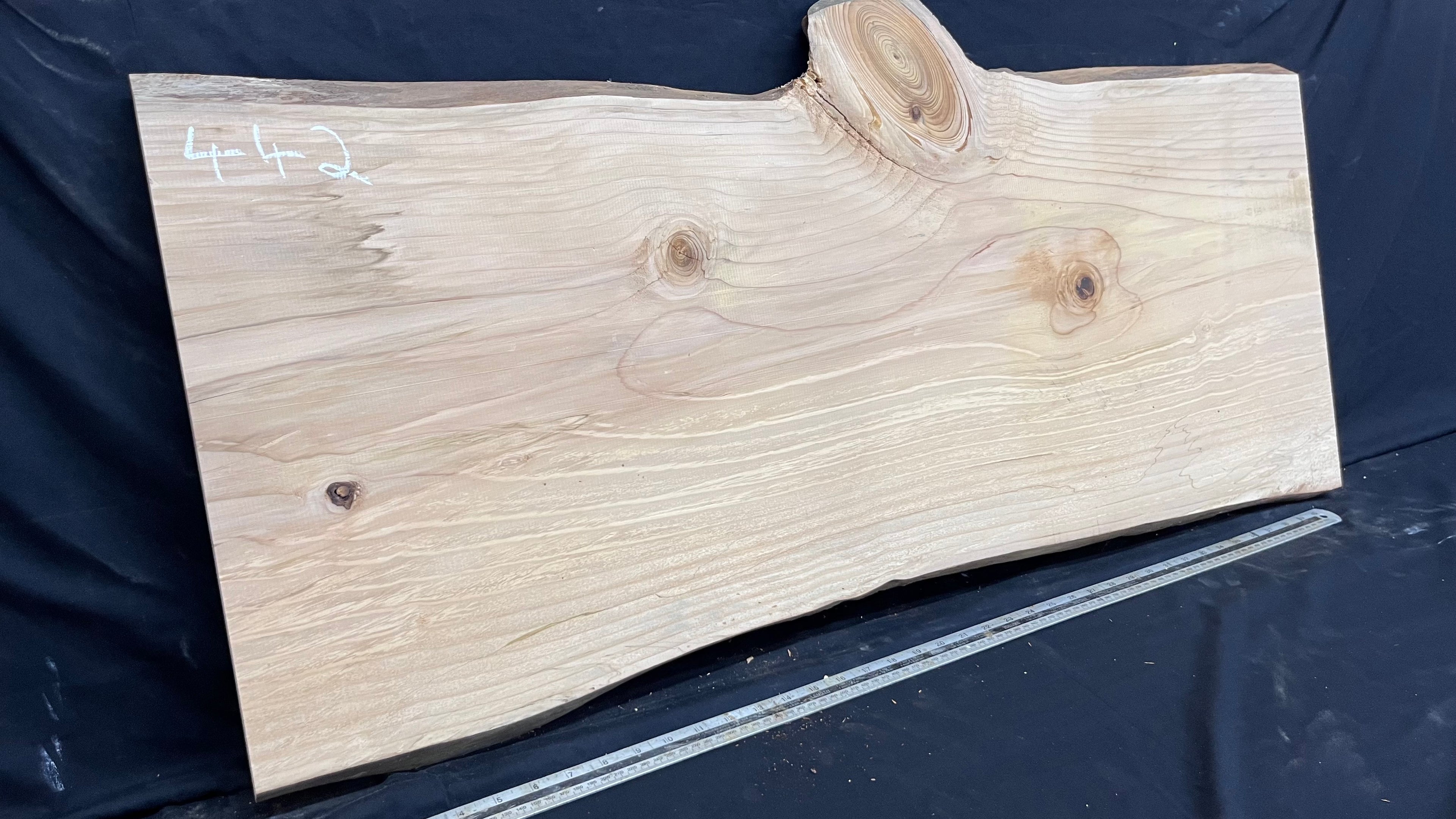 Cedar plank, timber, board, coffee table top. 1080 L x 495 W x 29 D mm  (442mf)