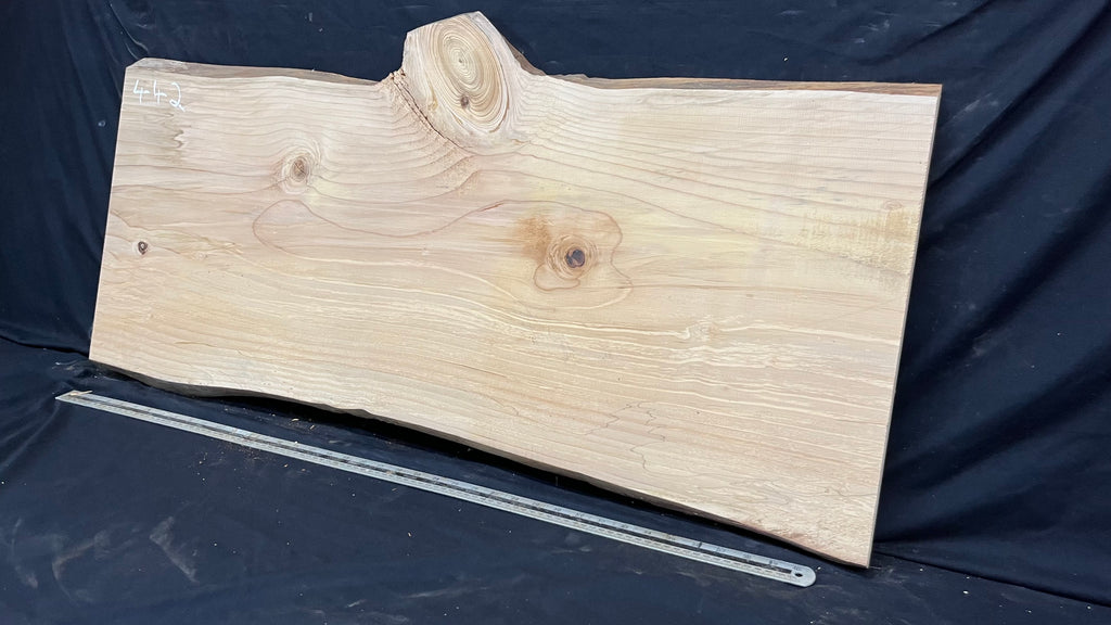 Cedar plank, timber, board, coffee table top. 1080 L x 495 W x 29 D mm  (442mf)