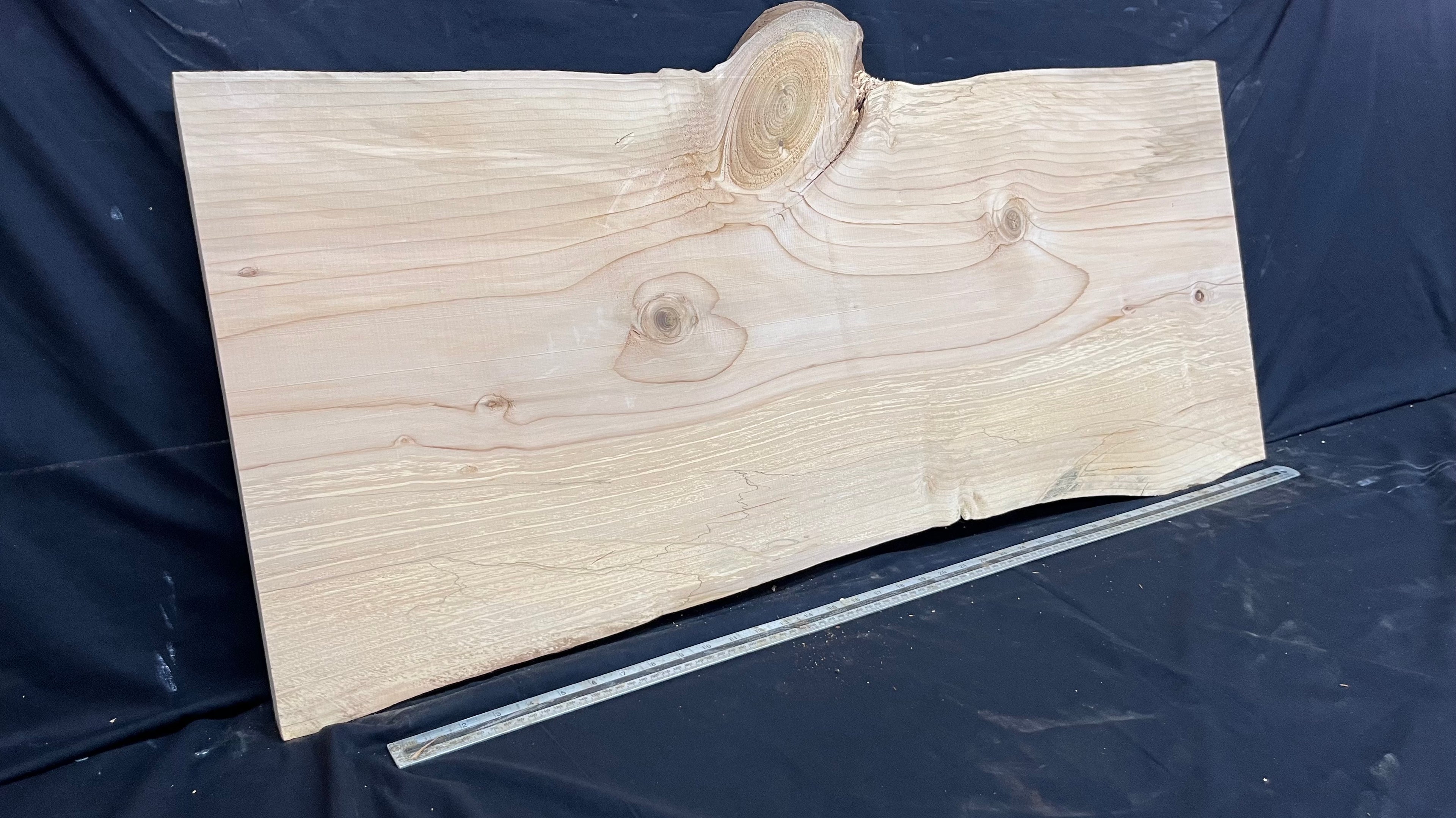 Cedar plank, timber, board, coffee table top. 1080 L x 495 W x 29 D mm  (442mf)