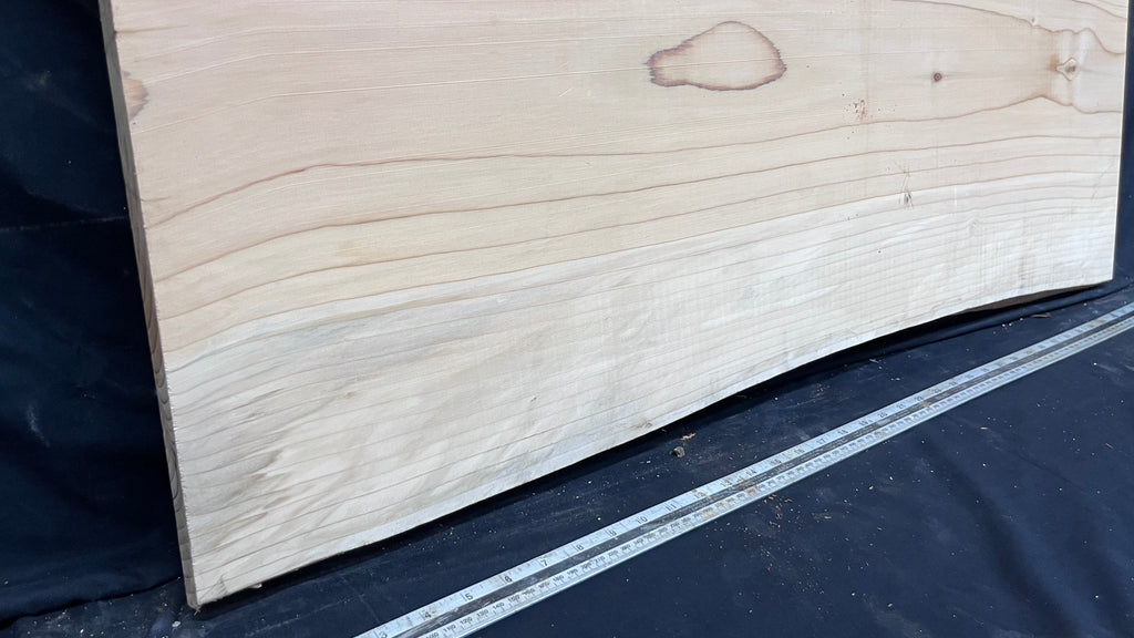 Cedar plank, timber, board, coffee table top. 981 L x 519 W x 29 D mm  (444mf)