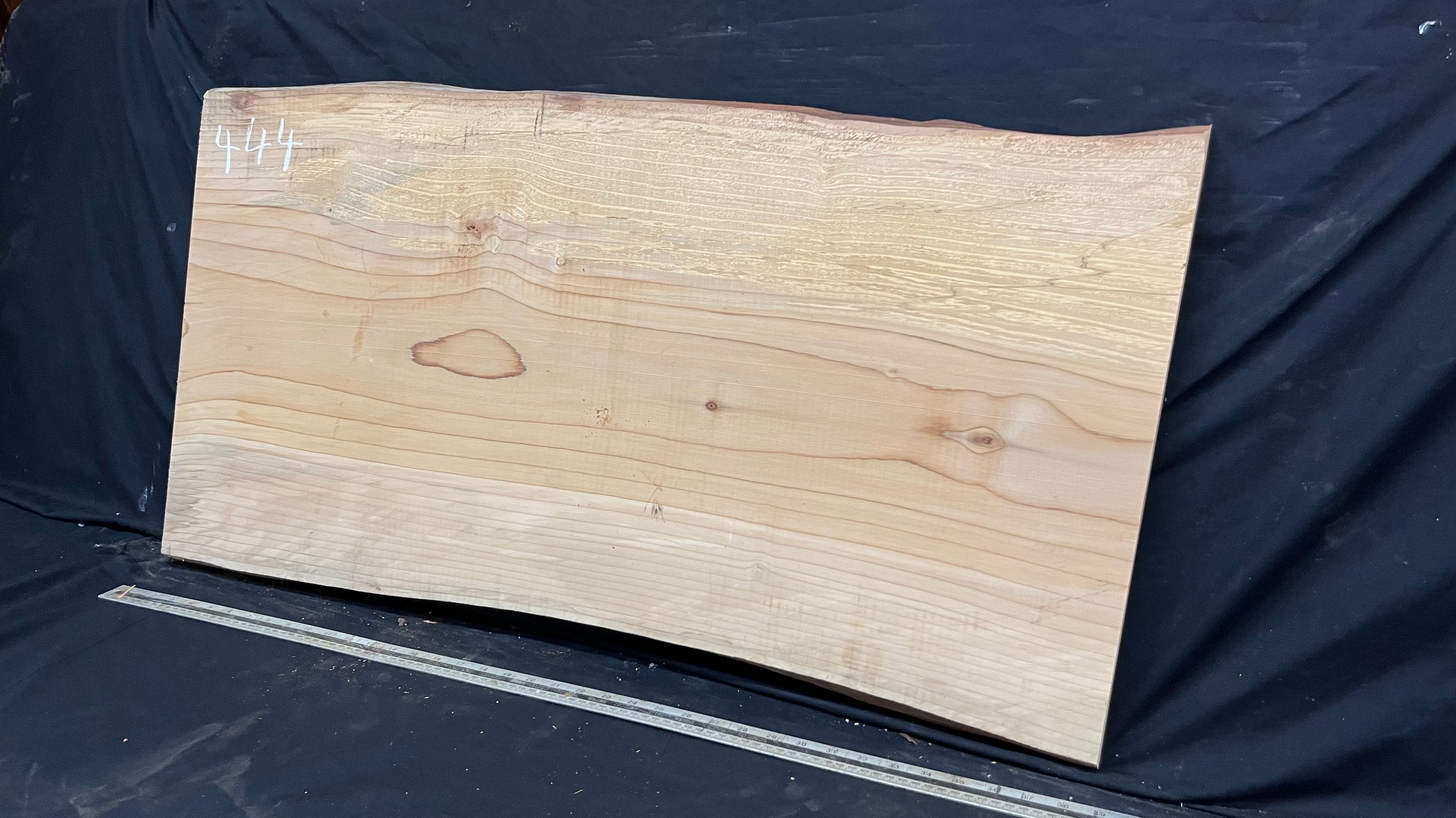 Cedar plank, timber, board, coffee table top. 981 L x 519 W x 29 D mm  (444mf)