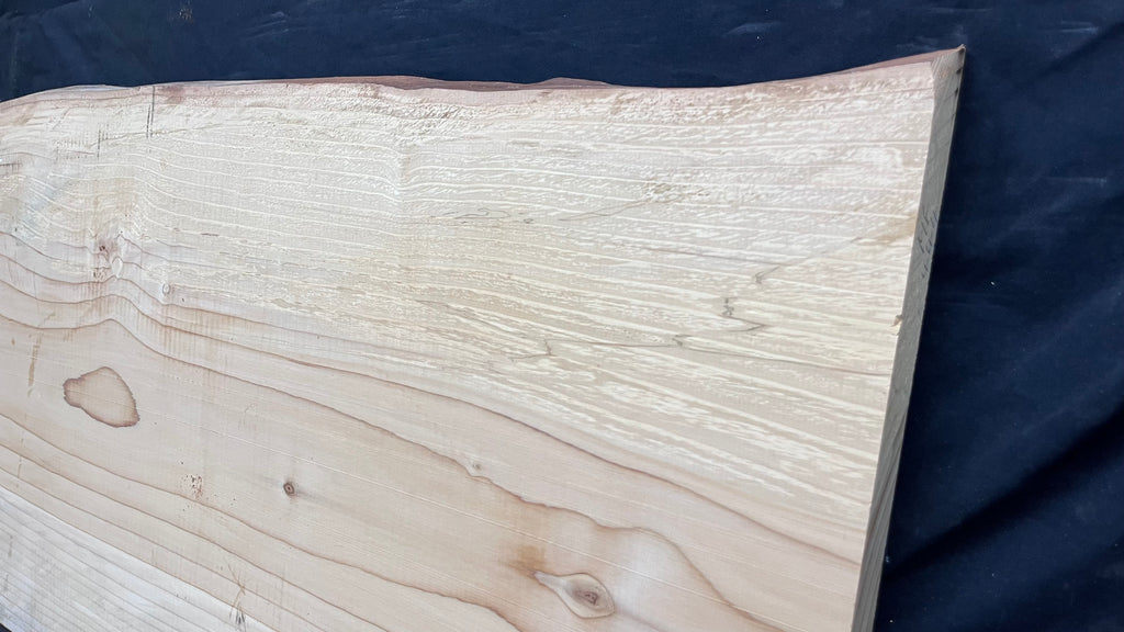 Cedar plank, timber, board, coffee table top. 981 L x 519 W x 29 D mm  (444mf)