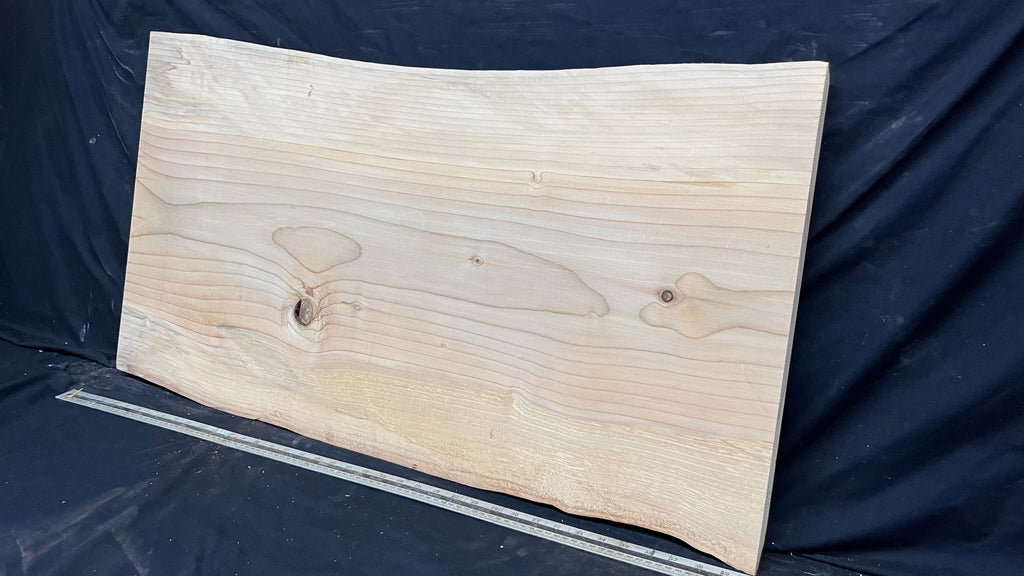 Cedar plank, timber, board, coffee table top. 981 L x 519 W x 29 D mm  (444mf)