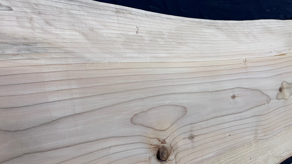 Cedar plank, timber, board, coffee table top. 981 L x 519 W x 29 D mm  (444mf)