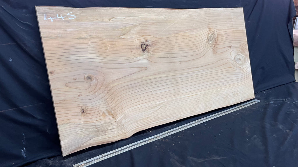 Cedar plank, timber, board, coffee table top. 1040 L x 539 W x 29 D mm  (445mf)