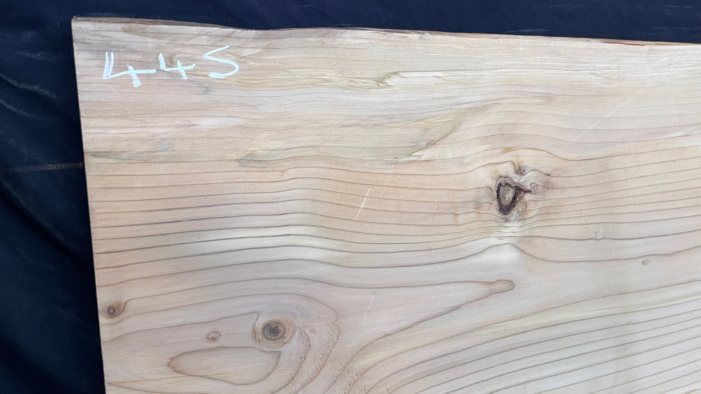 Cedar plank, timber, board, coffee table top. 1040 L x 539 W x 29 D mm  (445mf)