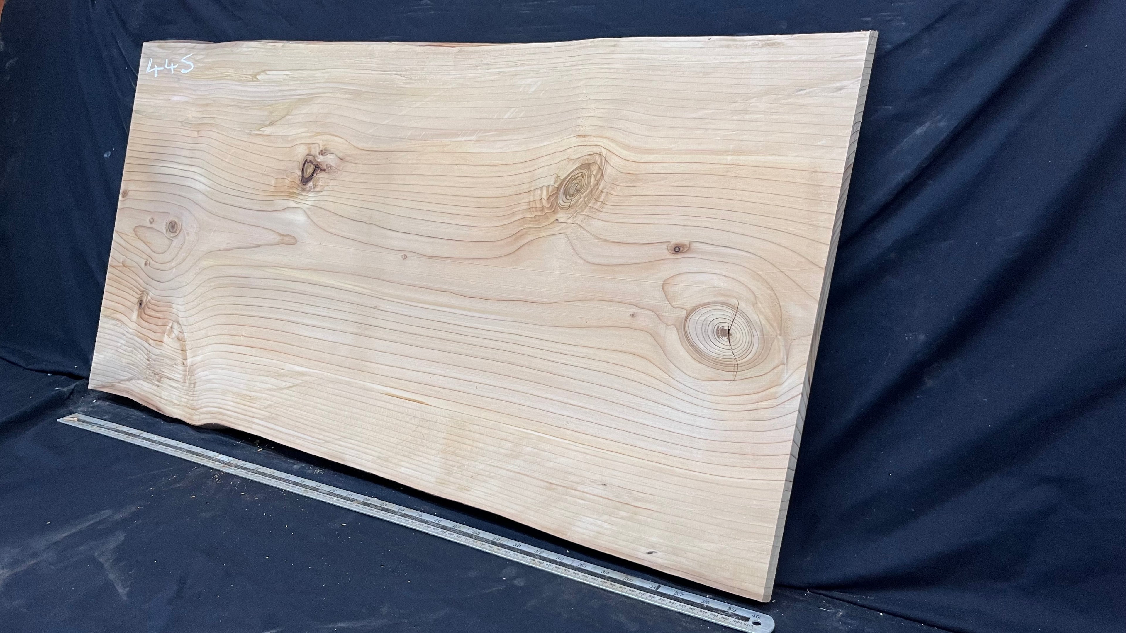 Cedar plank, timber, board, coffee table top. 1040 L x 539 W x 29 D mm  (445mf)