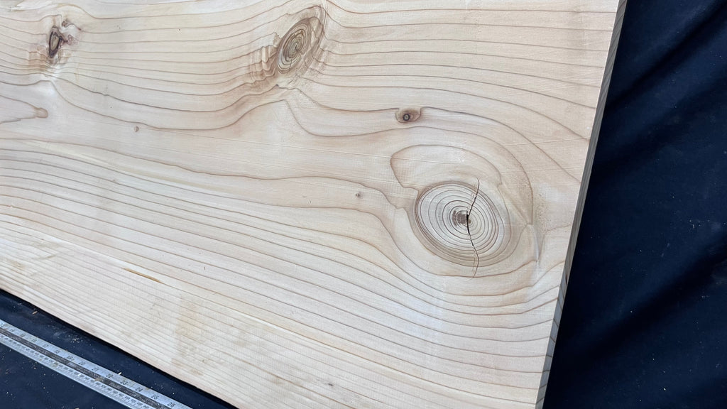 Cedar plank, timber, board, coffee table top. 1040 L x 539 W x 29 D mm  (445mf)