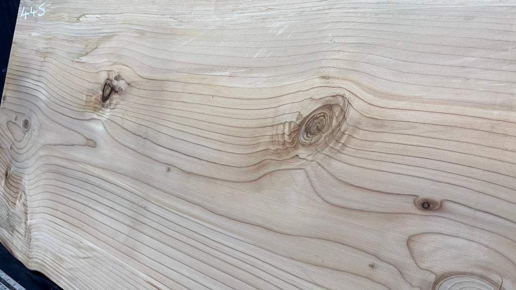 Cedar plank, timber, board, coffee table top. 1040 L x 539 W x 29 D mm  (445mf)
