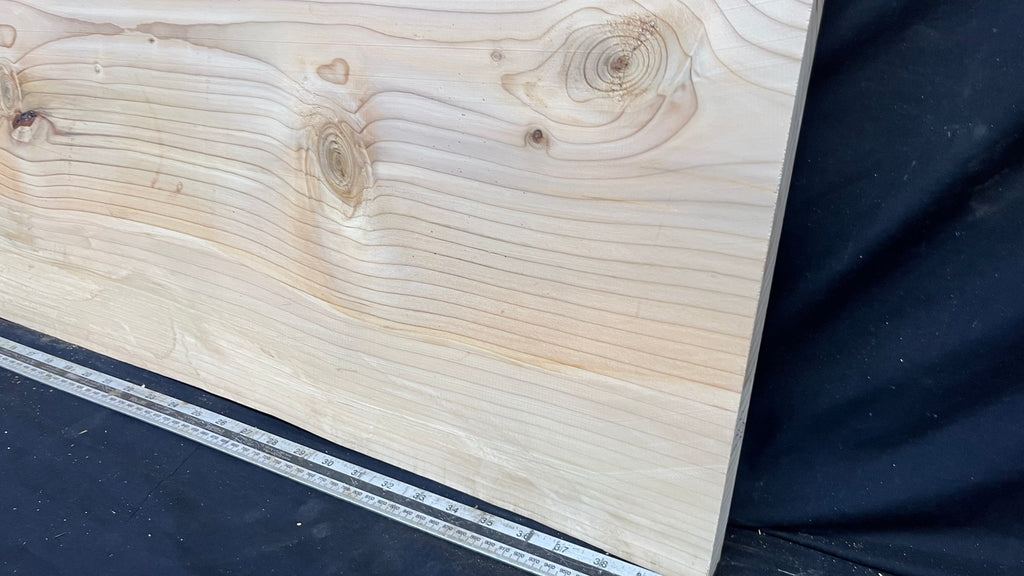 Cedar plank, timber, board, coffee table top. 1040 L x 539 W x 29 D mm  (445mf)