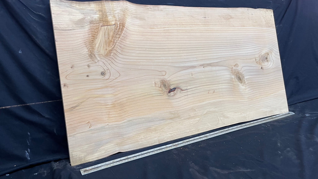 Cedar plank, timber, board, coffee table top. 1040 L x 539 W x 29 D mm  (445mf)