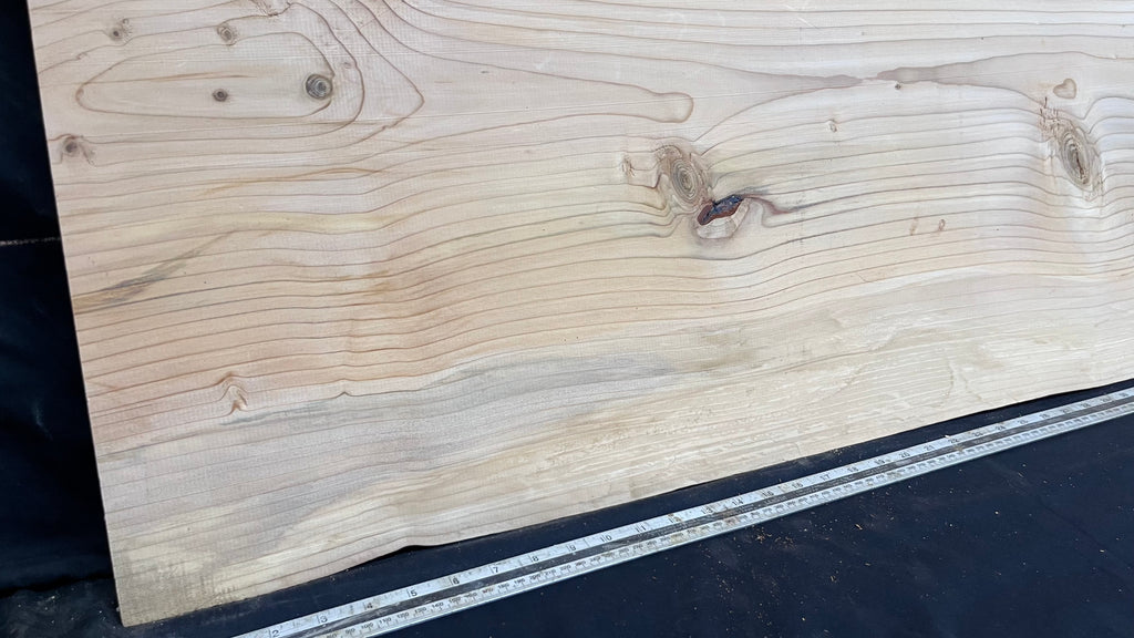 Cedar plank, timber, board, coffee table top. 1040 L x 539 W x 29 D mm  (445mf)