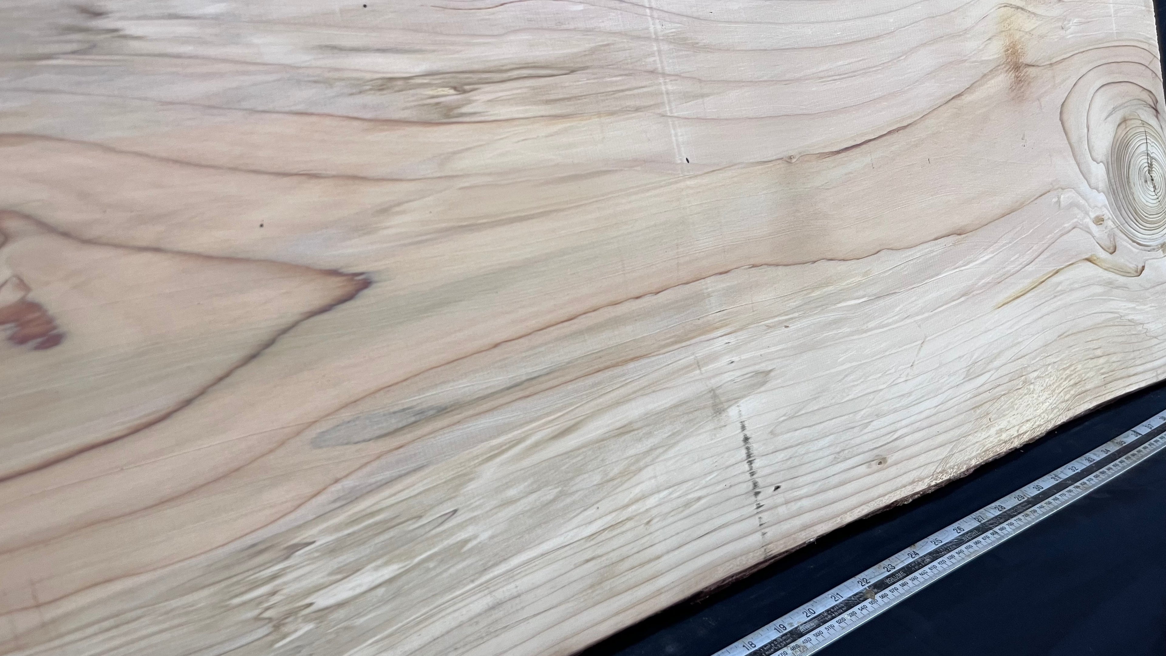 Cedar plank, timber, board, coffee table top. 1059 L x 485 W x 29 D mm  (446mf)