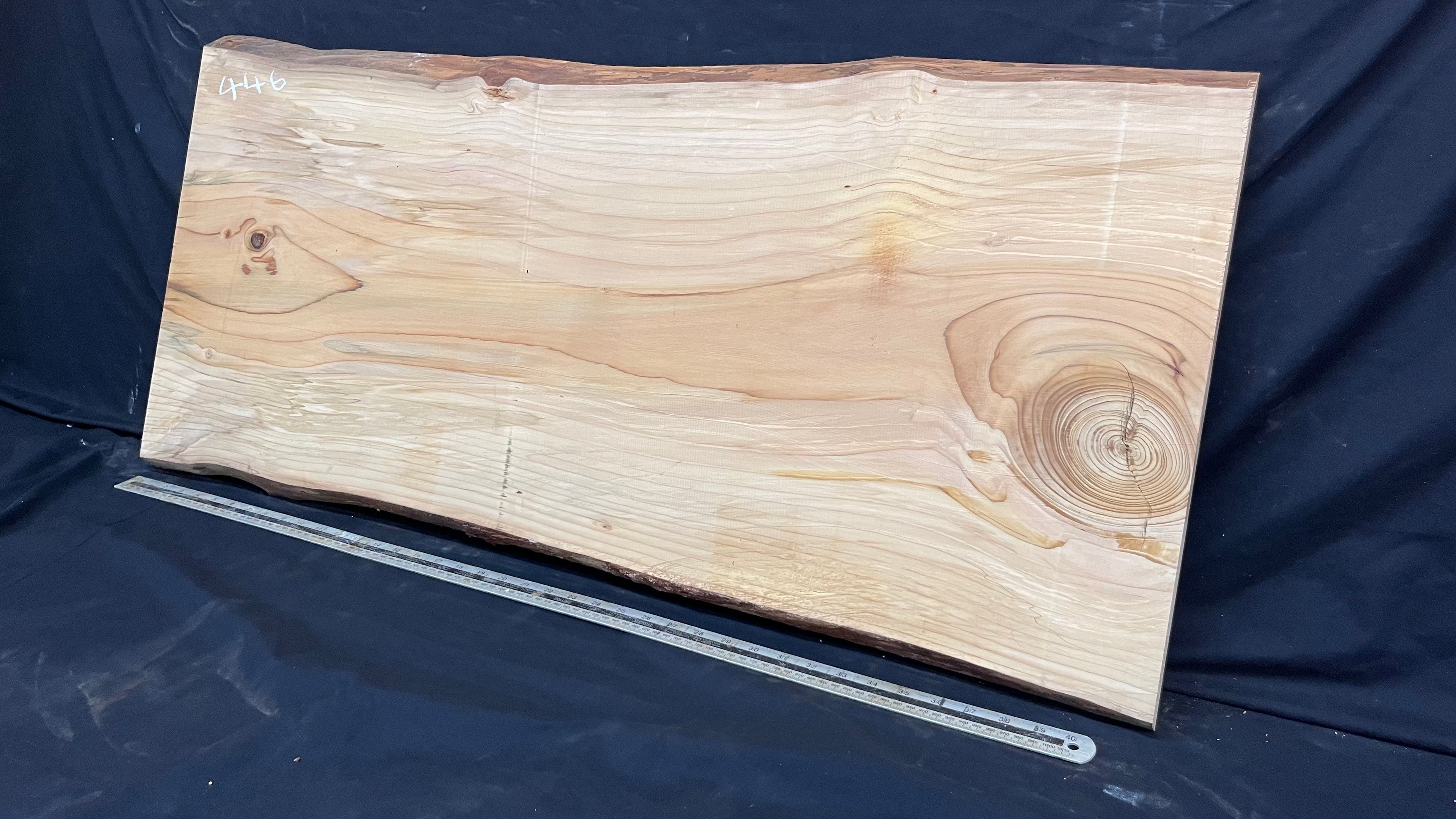 Cedar plank, timber, board, coffee table top. 1059 L x 485 W x 29 D mm  (446mf)